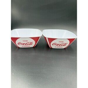 Coca Cola Drink Gibson Bowls Set Of 2 Square Plastic Coke.New With Tags, 2 Sets.